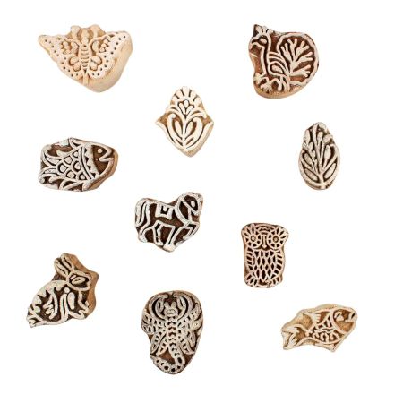 Set of 10 Piece New Mix Wooden Printing Block